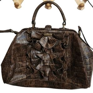 Jessica Simpson faux crocodile bag. Size 14x9.5"